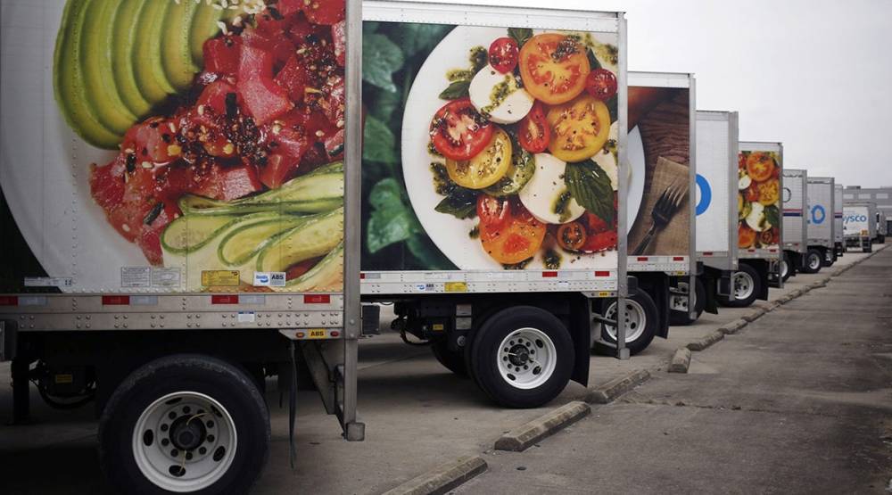 a box truck that is filled with food